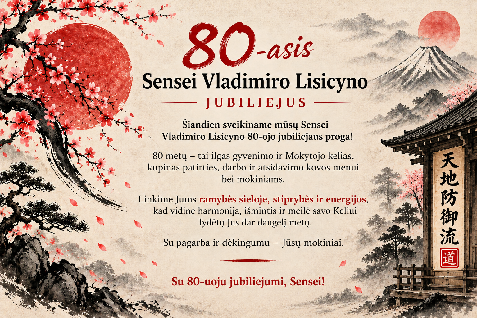 Sensei Vladimiro Lisicyno – 80 metų jubiliejus